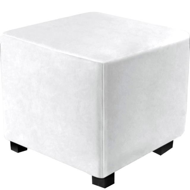 Square Elastic Ottoman Cover Thicken Velvet Footstool Covers 360 Degree All -Inclusive Chair Cover Protector For Living Room