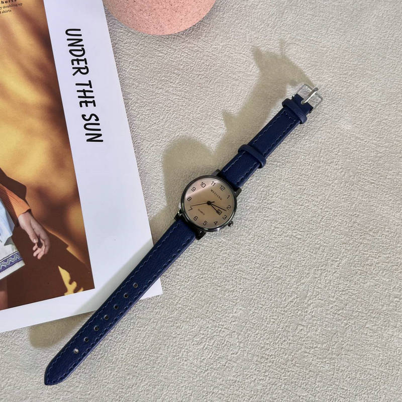 Retro Digital Calendar Watch Female Minimalist Temperament Junior High School Students Civil Service Exam Special Belt Female Watch