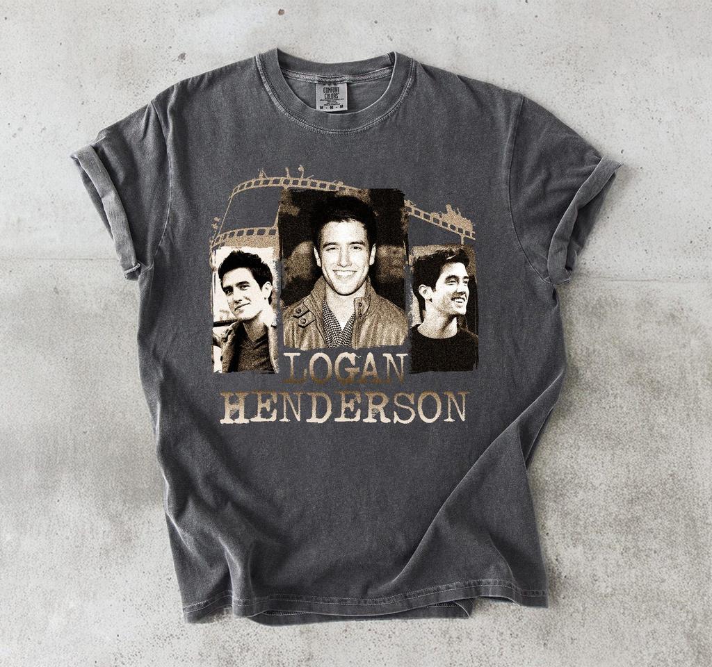 Logan Henderson Tişörtü, Vintage Big Time Rush Tişörtü, Pop Erkek Grubu Grafik Üst, Logan Henderson Konser Tişörtü, Y2K Estetiği Hayran Kıyafeti