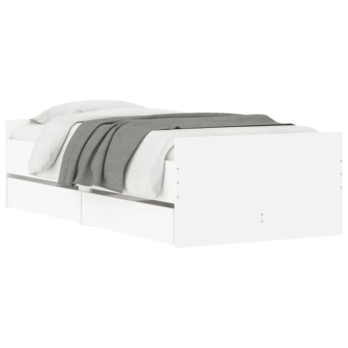 VidaXL Bed Frame with Drawers White 90x200 Cm 3207371