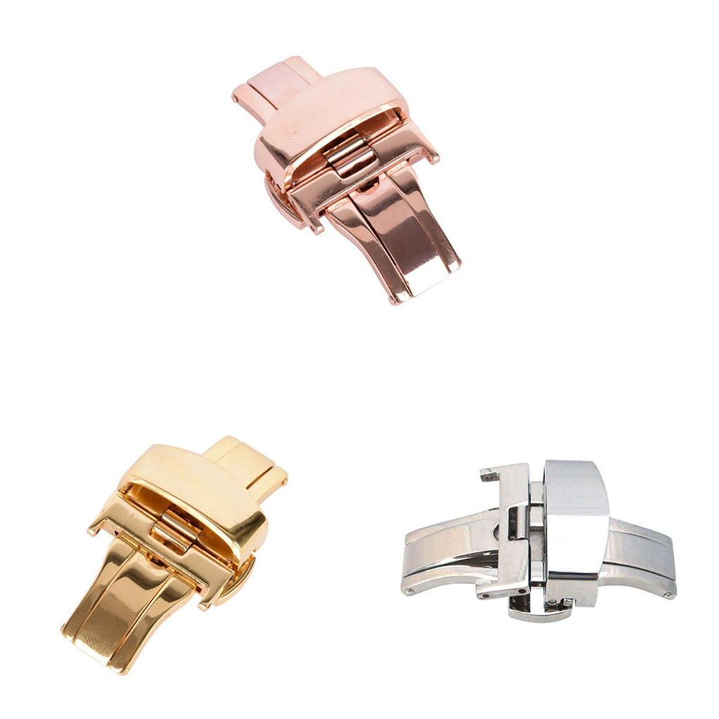 Premium Gold Edelstahl Uhrenschließe Schmetterlingsschließe Hochglanzpoliertes Finish