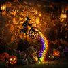 Weatherproof Yard Garden Light Halloween Witch Cauldron Light, Flying Silhouette Stake with Colorful Outdoor Lights LED, Spooky Decorative Lantern for