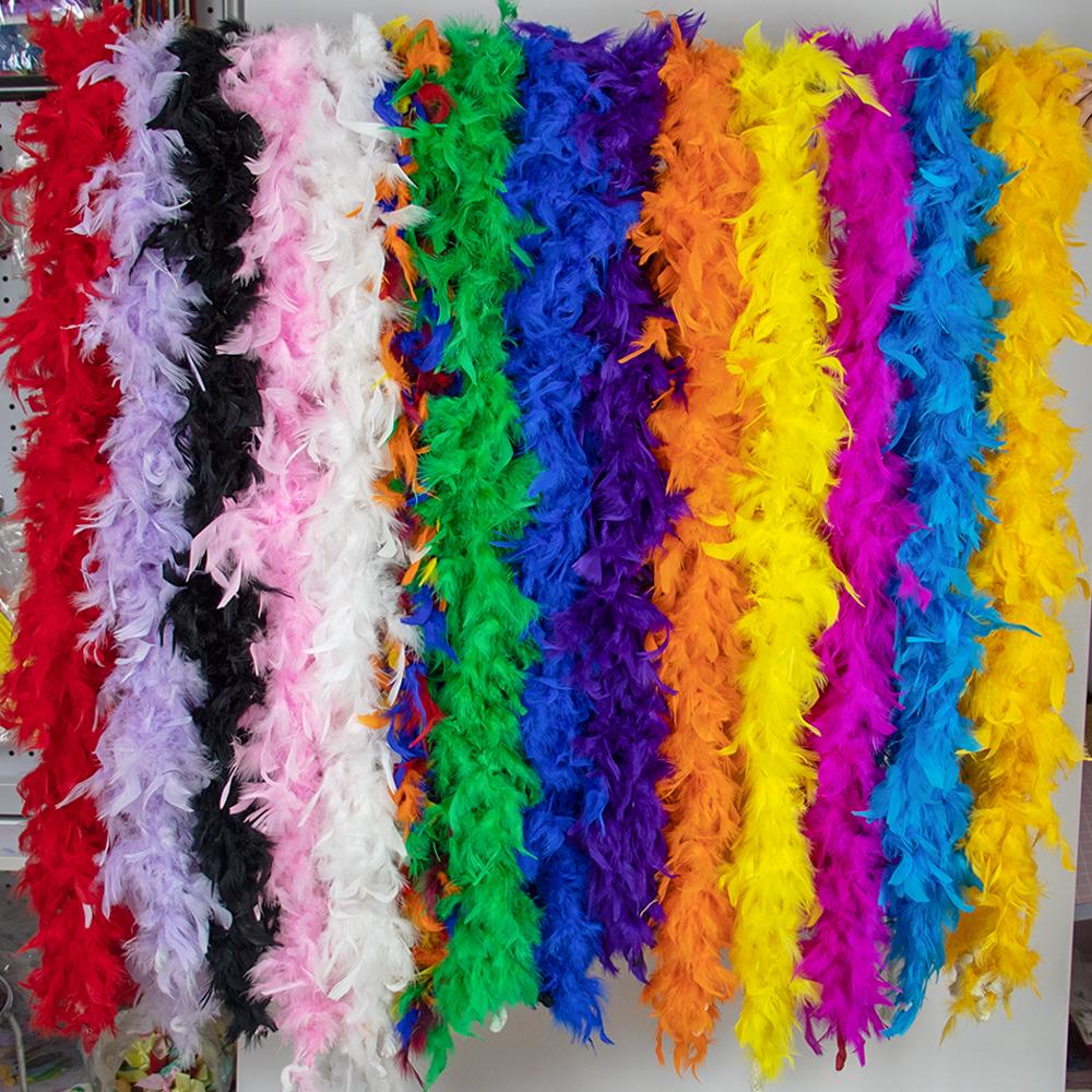 DIY 2meters Fluffy Turkey Feathers Boa 60 Gram High Quality Marabou Feather Boas Scarf Diy Wedding Decoration Party Carnival Craft