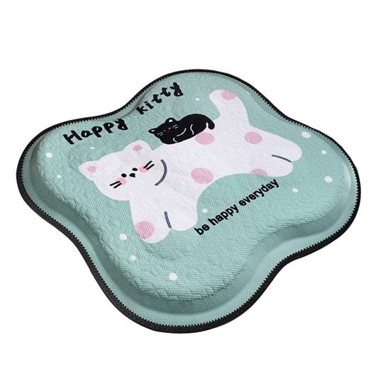 Yousheng Gel Car Seat Cushion Breathable Cooling Ice Silk Mat for Office Chair Cute Cartoon Non-Slip Pad for Summer Driving & Desk Work