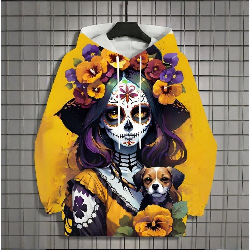Autumn New Men's 3d Mexican Day Of The Dead Printed Hoodie For Men And Women Casual Fashion Men's Hoodie Street Men's Tops