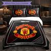 Juego de Cama de 3 Piezas con Patrón del Manchester United Suave Microfibra Funda Nórdica con Fundas de Almohada para Dormitorio