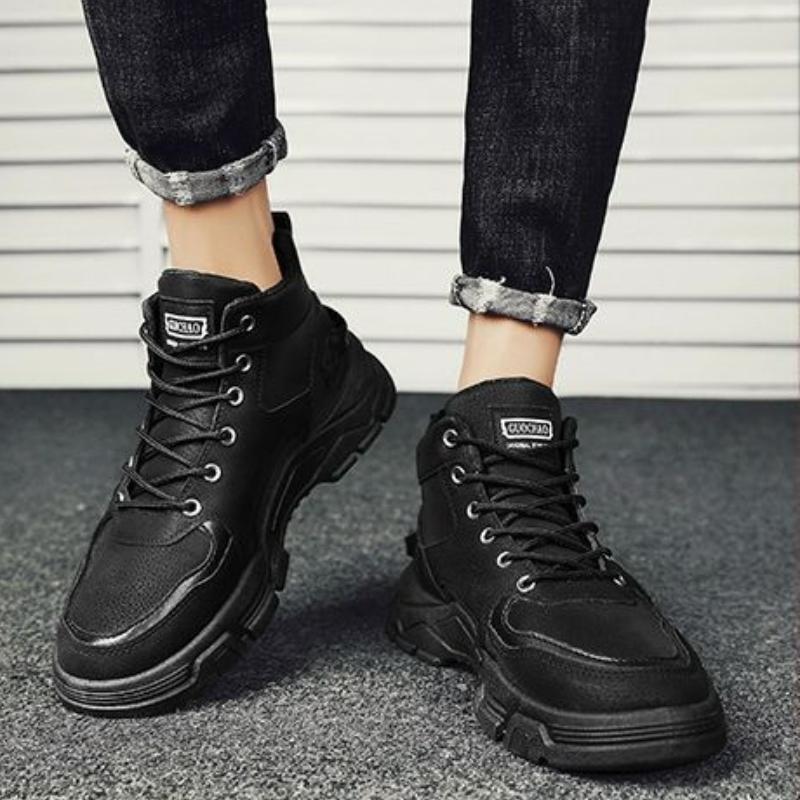 Outdoor Boots for Men Lace Up High Cut Winter Hiking Man Shoes Non Slip Comfortable New Sale Designer Y2k in Promotion Low Price