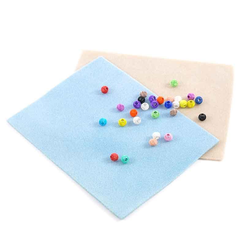 2 Peças Tapetes para Contas Doreen Box Ferramenta para Miçangas de Joias Antiderrapante Azul Marrom Cor Aleatória Esponja Aveludada Malha de Poliéster Tapete, 30x23cm