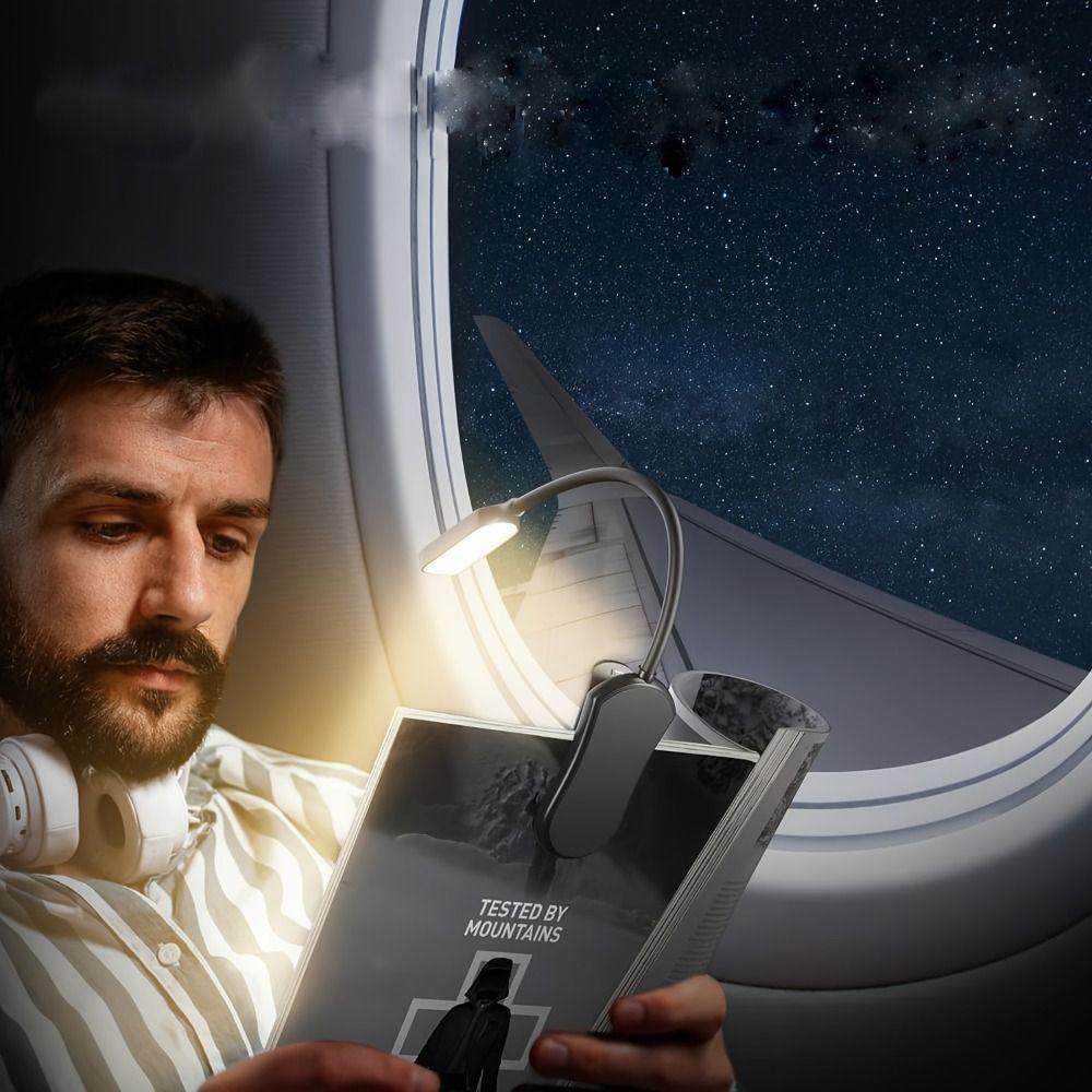 USB Rechargeable LED Clip-on Desk Lamp Portable Night Light Reading Light  Travel