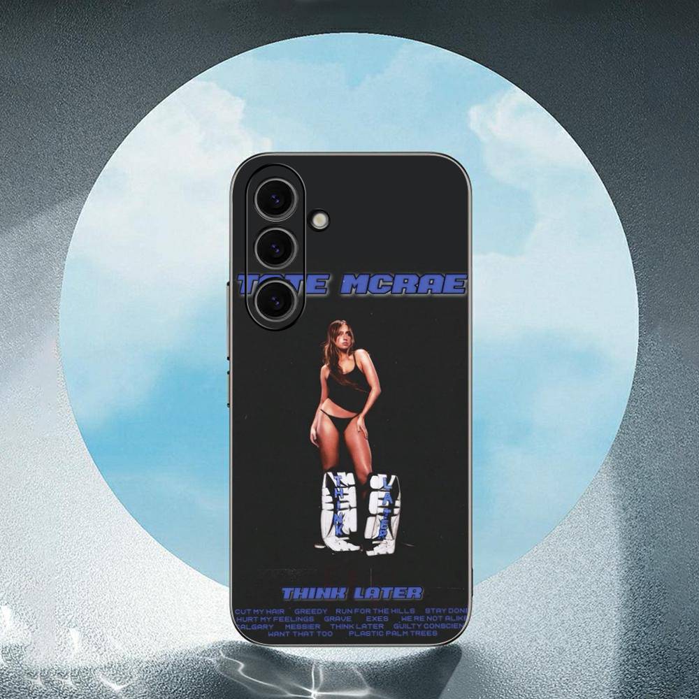 Singer T-Tate McRae Luxury Black Phone Case For Samsung Galaxy S23 S24 S25 Ultra S22 Plus S21