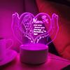 Luz Noturna 3D Luz de Letra Criativa em Forma de Coração Lâmpada de Presente para Mãe Dia das Mães Lâmpada de Presente Pequeno