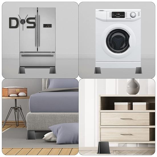 4ks 5/6-palcový zvedák na nábytek, těžká podpěra postele, podpora až 6000 liber, protiskluzová podpěra pro stůl, gauč, židli, pohovku, skříň, zvedák nohou