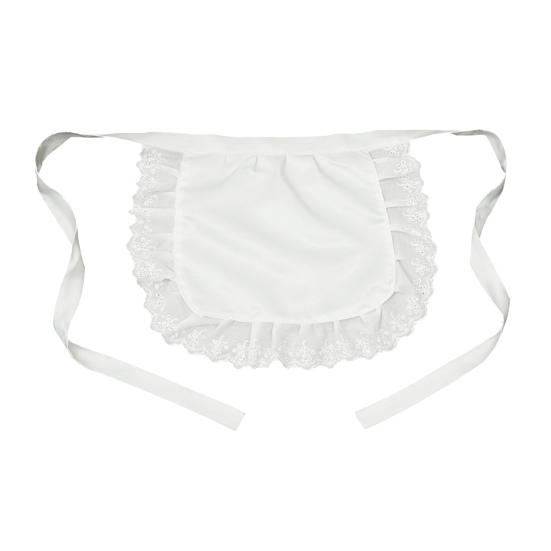 Maid Cosplay Schürze Weiß Rüschen Halbschürze Küchenkostüm Mädchen Taillenschürze für Cosplay Event Kostümparty Themenparty Accessoire