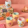 Gardens Kulhad Gift Box – Set of 4 Tea & Coffee Cups, Handcrafted Stoneware, Indian Mug Set for Hot Beverages
