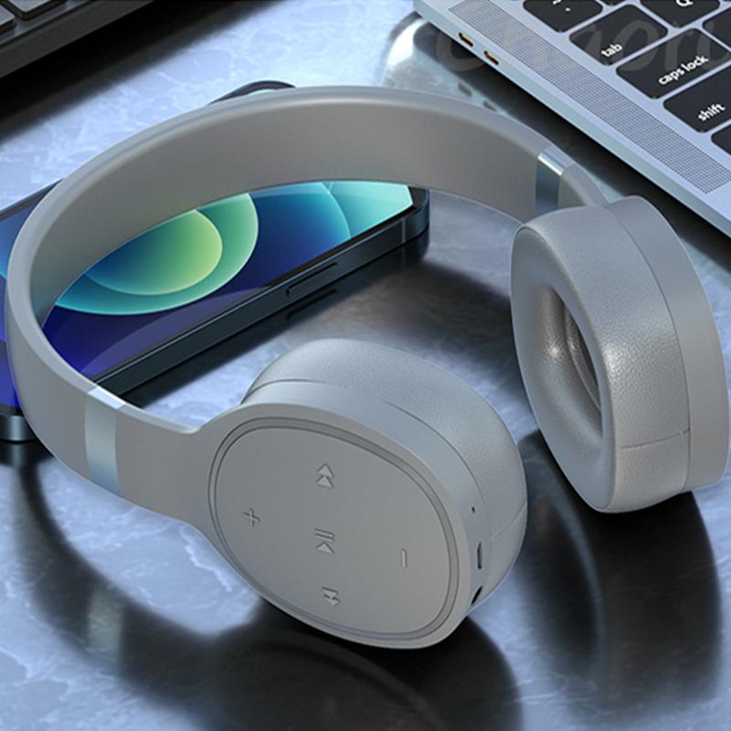 VJ087 TWS Wireless Head-mounted Headphones Bluetooth Garniture Folding Stereo Headphones and Noise Reduction for Young People