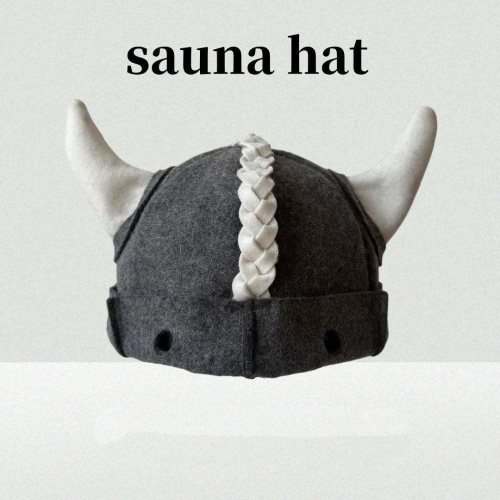 Funny Viking Horn Sauna Hat Halloween Cosplay Horn Helmet Cosplay Costume Prop