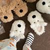 Women's 2024 Cute Cartoon Fuzzy Slippers - Warm, Non-Slip, Indoor/Outdoor, Closed Toe Cotton for Autumn/Winter