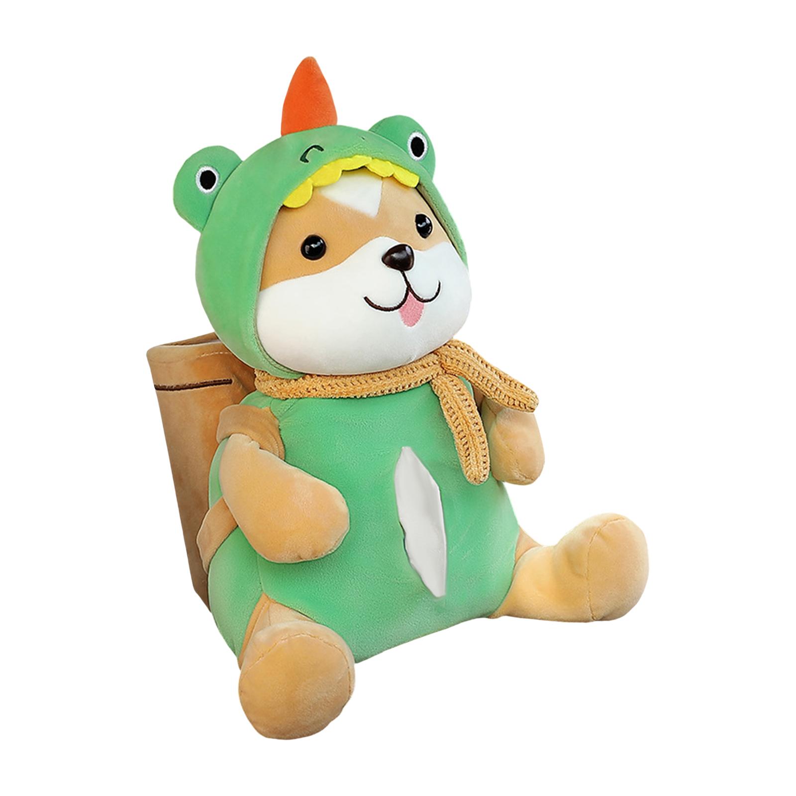 Tissue Container for Car 2 in1 Car Cartoon Tissue Box Holder Cute Plush Tissue Holder