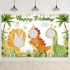 Dinosaurier Geburtstagshintergrund Safari Dschungel Wald Alles Gute zum Geburtstag Party Tier Cartoon Kinder Fotohintergrund Banner Dekorationen