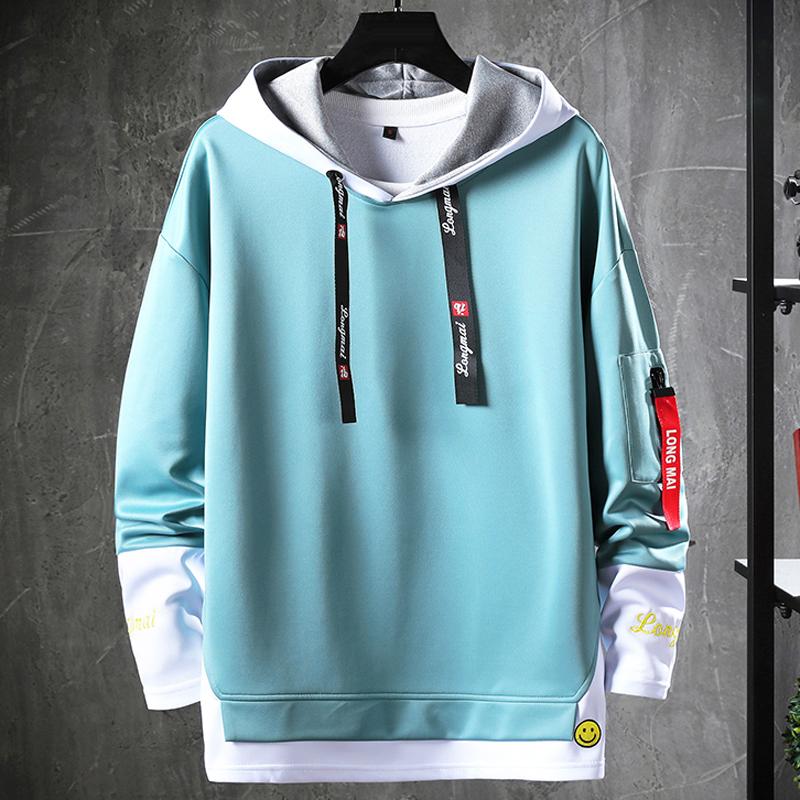 

Модный молодежный трендовый свитшот с капюшоном для мужчин Харадзюку Хип-хоп толстовки мужские уличная одежда с рукавом 3/4 пуловеры рубашка с капюшоном мужская M