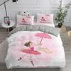 Capa de edredom para meninas dançando balé, lindas bailarinas, conjunto de cama para meninas 135, capa de edredom rosa, cama de solteiro, princesa, HomeTextiles