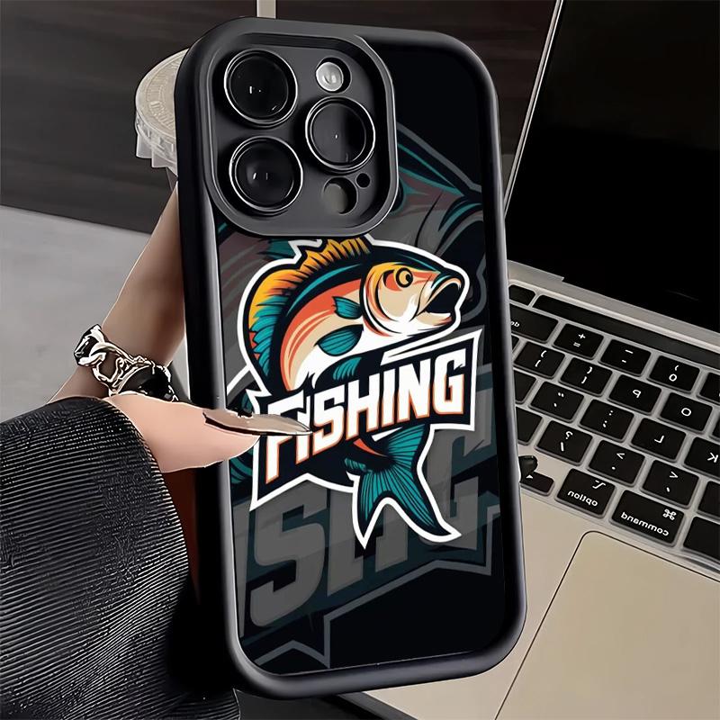 

Nash Fishing Fish Mark Phone Case for iPhone 16 17 Air 16E 15 Pro Max 14 Plus 13 12 Mini Capa Soft Shell Silicone Funda iPhone12