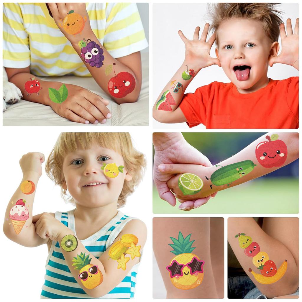 New Cartoon Fruit Disposable Tattoo Stickers Waterproof Party Gift Funny Face Stickers