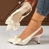 Summer Sandals Pointed Women's Shoes High Heels Stiletto Bow Sandals Banquet Shoes