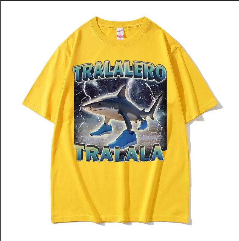 Tralalero Tralala Funny Shark Meme T-shirt Fashion Cozy Shark with Shoes Gifts T Shirts Women Casual Hot Sale  T Shirt