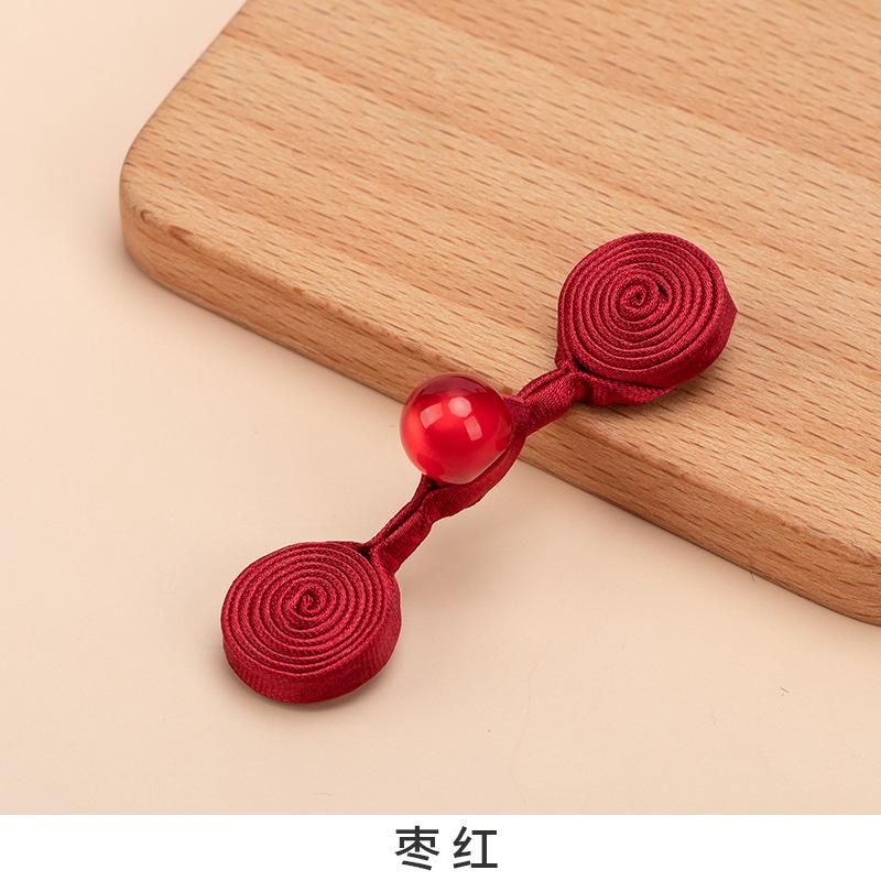 5 Pcs Cheongsam Tray Buckle a Word Buckle Hanfu Tang Suit Button Accessories Chinese Handmade Button Clothing Bead Decorative