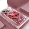Fresh Watermelon Flowers Metallic Tempered Glass Phone Case For iPhone 17 Pro Max 16 15 14 13 12 11 Pro 15 Plus 17Air 17E Cover