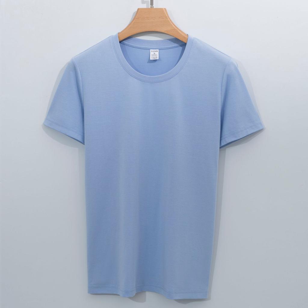 T-shirt for Women's Summer Short-sleeved Round Neck Solid Color 220g Modal Pullover Women's T-shirt