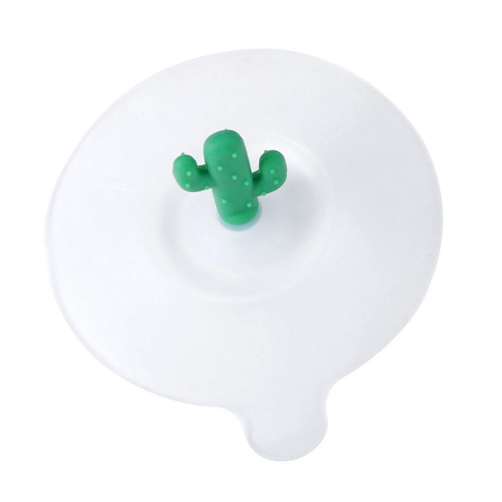 Silicone Cup Lid Cactus Decor Round Cute Dustproof Leakage Proof Multifunctional Cup Cover Grass
