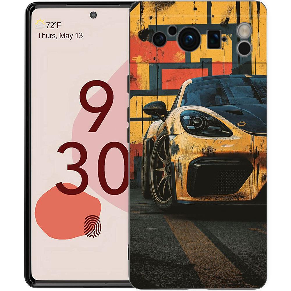 Cool Male Men Light Cars Luxury Phone Case For Google Pixel 11 10 9 8 11 10A 9A 8A 7 7A 6 Pro XL 6A 5G Black Soft TPU Cover