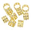 10Pcs Metal Cuff Clips Dreadlock Hair Rings Gold and Silver Braids Hair Beads  for Women Girls