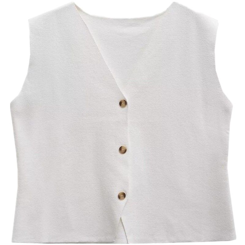 Fashion Wind 2024 New Fall Women's Clothing Stylish Easiest for Match V Neck Knitted Vest 1231948001