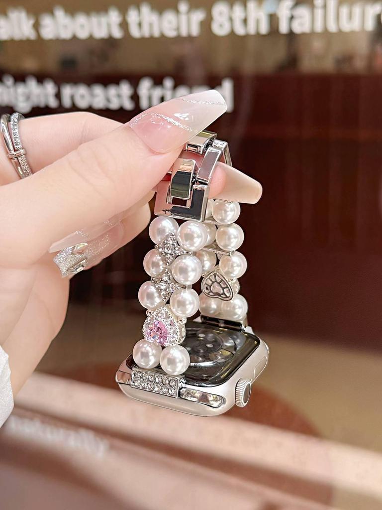 Butterfly Clover Heart Pearl Watch Strap for Huawei, Xiaomi, Apple Watch, iWatch