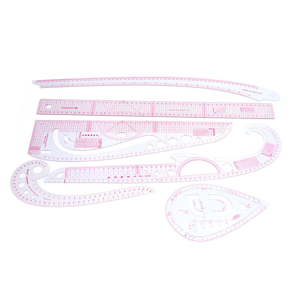 7-teiliges Nählineal-Set Französische Kurve Schnittmusterlineal-Set für Anfänger Schneider Designer
