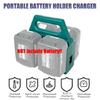 4 Bay Rapid Charging Station For 18V 21V BL1830,BL1415,BL1815,BL1850 Battery Storage RackWith Portable Handle And Safety Features
