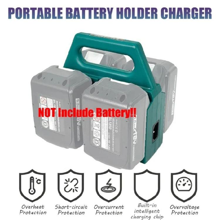 4 Bay Rapid Charging Station For 18V 21V BL1830,BL1415,BL1815,BL1850 Battery Storage RackWith Portable Handle And Safety Features