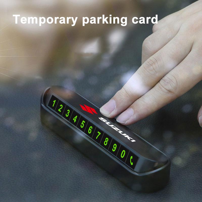 1Pc Car Temporary Parking Card Plate For Suzuki Swift Grand Vitara Jimny SX4 Alto AX100 Liana Gsxr 750 Cross Samurai Car Styling