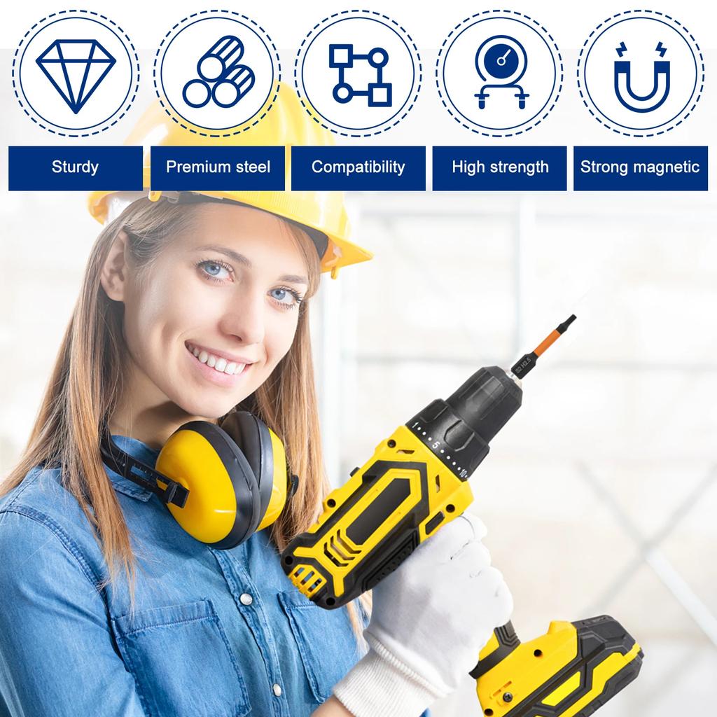 21Pcs 5cm Magnetic Allen Wrench Drill Bit with 1Pc 6cm Sleeve 1/4 "Hex Shank Screwdriver Bit Set Include H1.5-H8 and 5/64"-5/16"