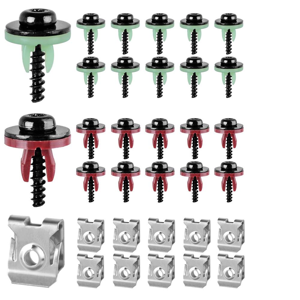 50 Pcs Engine Splash Shield Screws Bolts U-nuts Kit For Ford C-Max Focus Mondeo