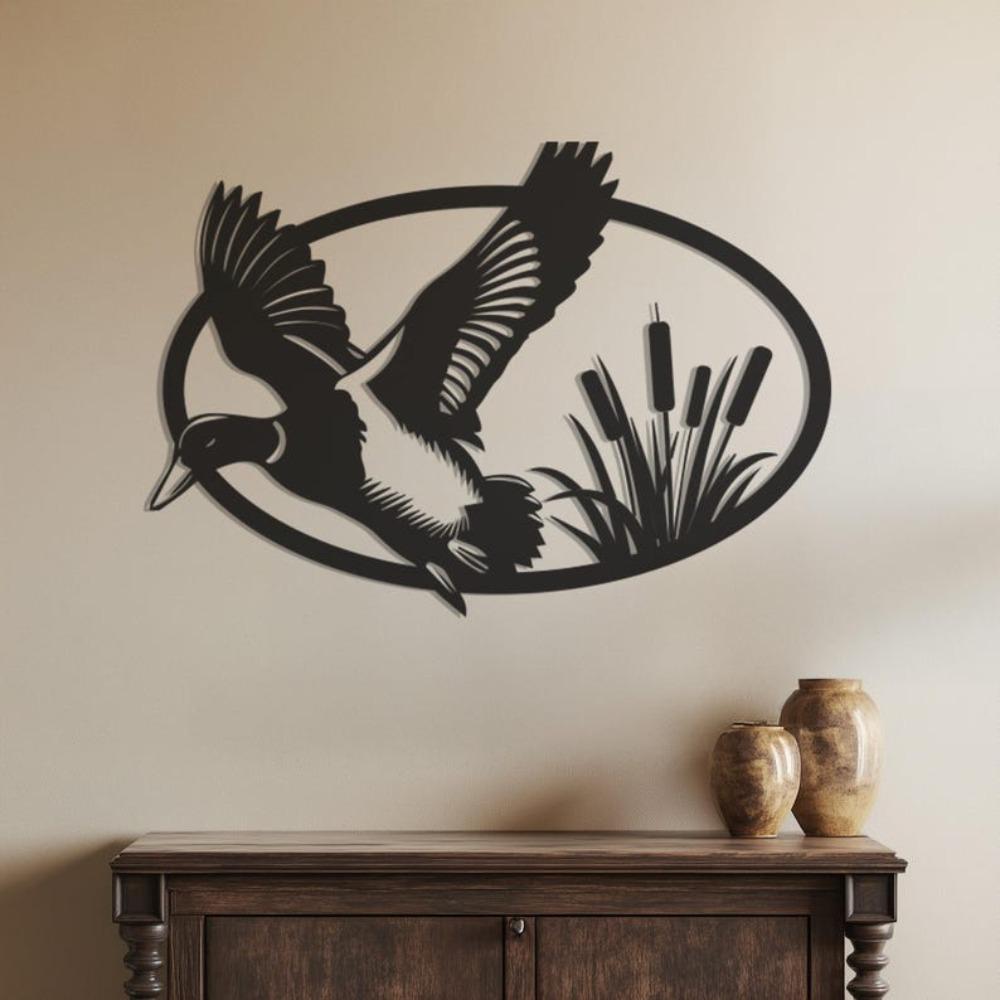 Flying Duck Metal Wall Art Farmhouse Wildlife Decor Nature Hanging Metal Sculpture Gift