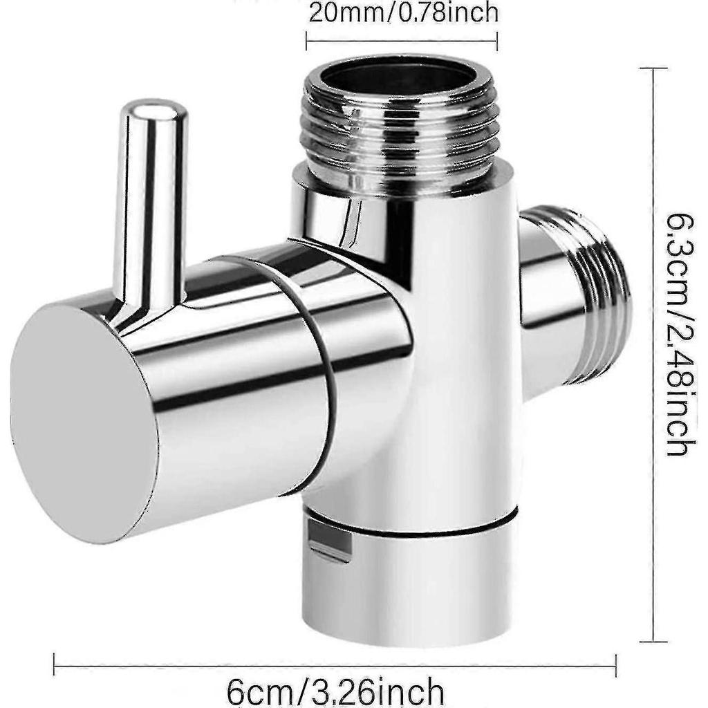 3-way Switch Valve Tap Adapter G1/2 Inch - Shower T Adapter, Brass Diverter For Tap For Hand Shower - Ri