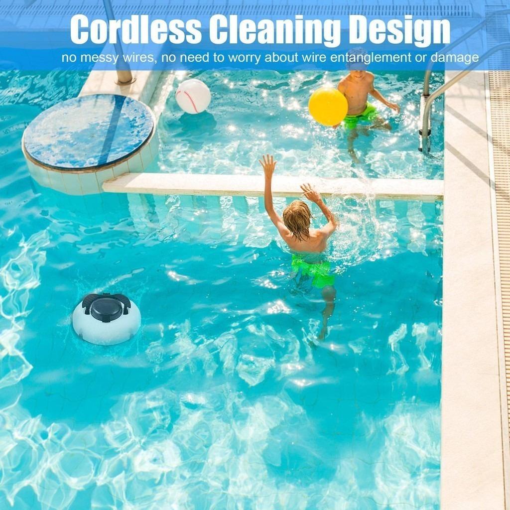 Cordless Pool Cleaner Robot IPX8 Waterproof Dual-Motor Strong Suction Self-Parking Automatic Pool Vacuum Cleaner