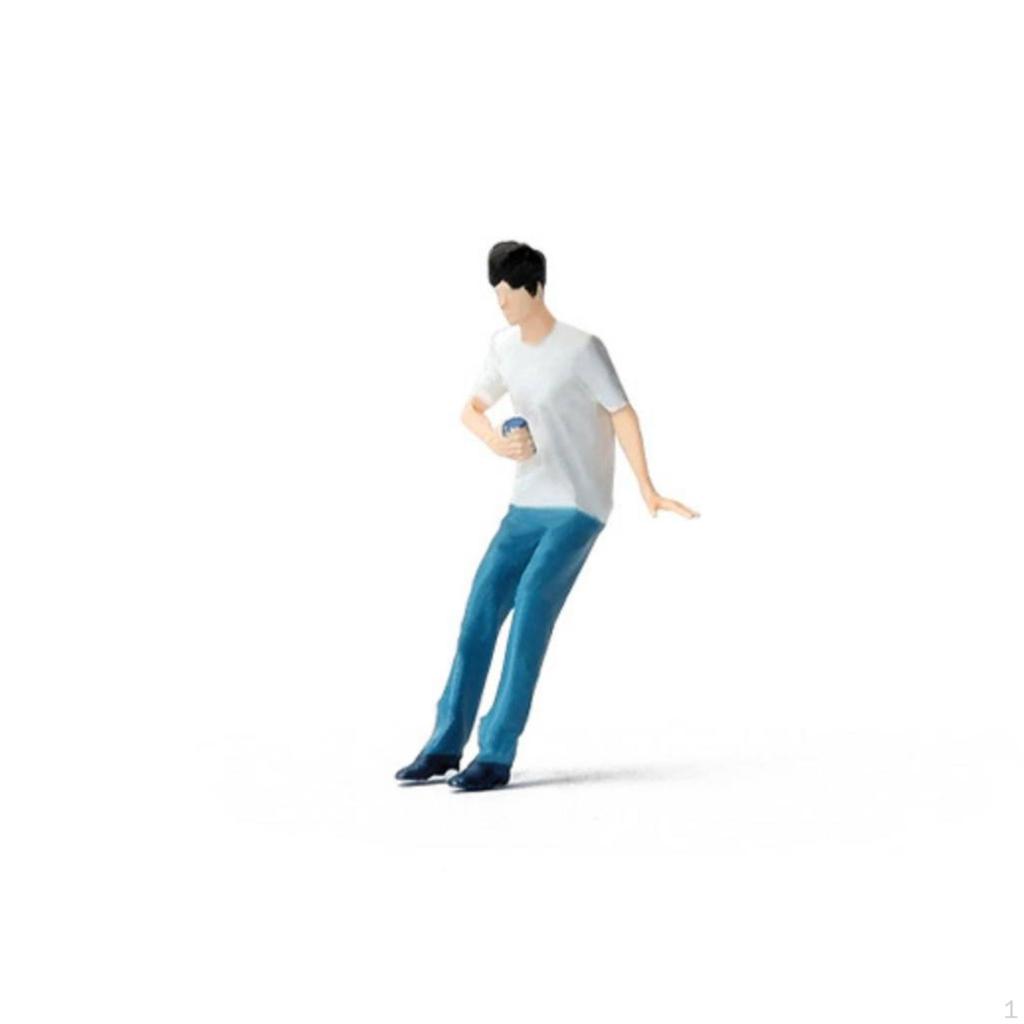 1/64 Leaning Man Figure HandPainted Miniature Male Highly Detailed Figures for Hobbyists,