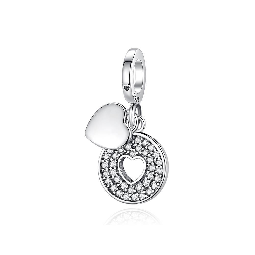 S925 Silver Fashion DIY Animal Heart Shaped Beaded Jewelry Accessories Popular Pendant Charms
