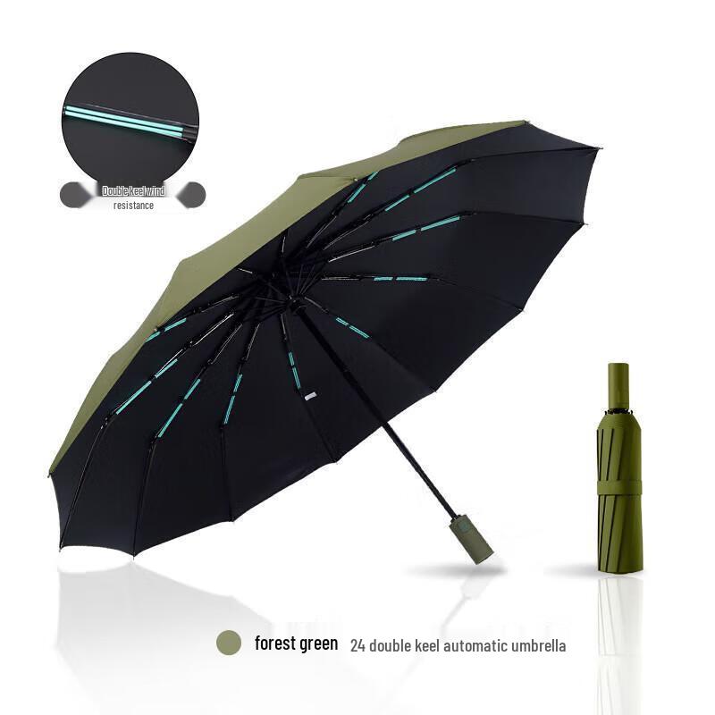 Durable 12-Rib Semi-Automatic UV Protection Folding Umbrella