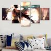 5 Pieces Canvas Wall Arts Anime Poster Painting Eren Armin Attack On Titan Modular Home Decor Picture Print Living Room Artwork